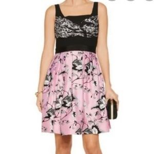 DIANE von FURSTENBERG DVF  Sita Dress size 2 Wool Silk Pink Black Pleated